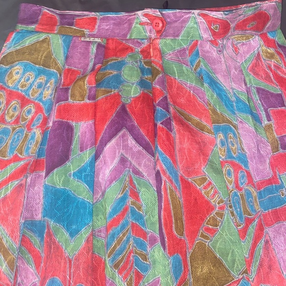 Women's vintage GEIGER 100% pure wool, pleated skirt  side zipper/pockets - Picture 6 of 10